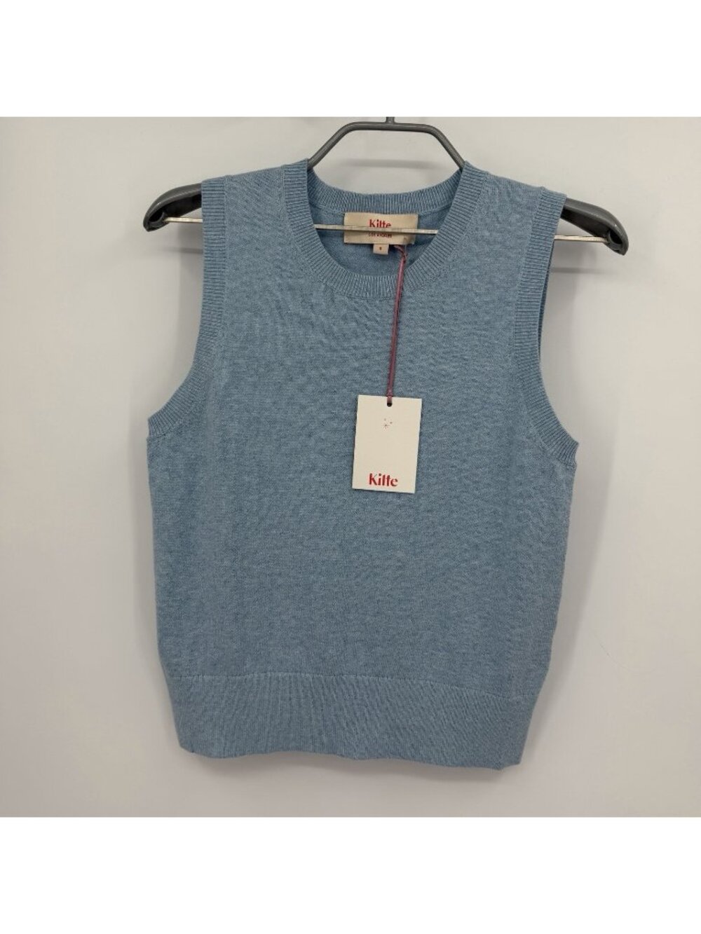 Kilte Collection Carrie Cotton Cashmere Sleeveless Sweater Tank Light Blue 0/XS